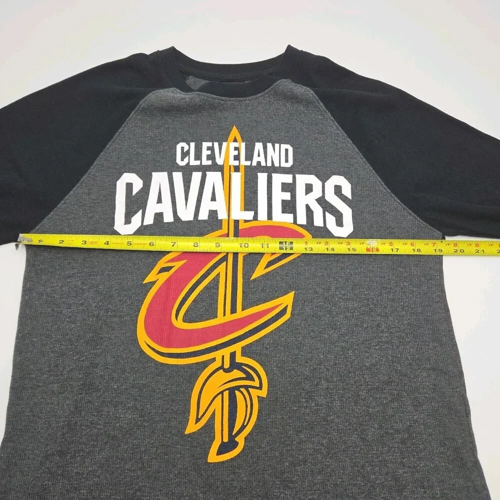 THREE Cleveland Cavaliers Shirts Men Sz Medium Thermal Gray 1/4 Zip Red NBA CAVS